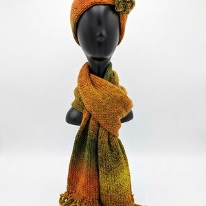 Vibrant Knit Scarf and Headband Set